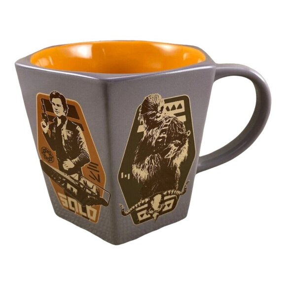 Disney Store Solo A Star Wars Story Han Solo Chewbacca QI'RA Hexagon Coffee Mug - Picture 1 of 9